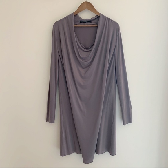 All Saints Amei Draped Front Dress 6 Grey - Picture 2 of 9